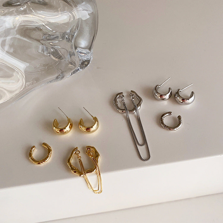 Women's Design Metal Chain Tassel Ear Clip Earrings