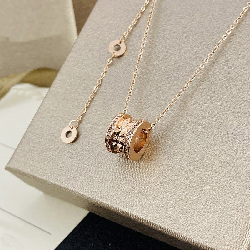 Women's & Men's Ceramic High Version Spring Full Diamond Small Waist Necklaces