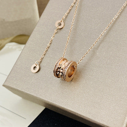 Women's & Men's Ceramic High Version Spring Full Diamond Small Waist Necklaces