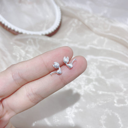 Sier Female Simple And Compact Delicate Earrings