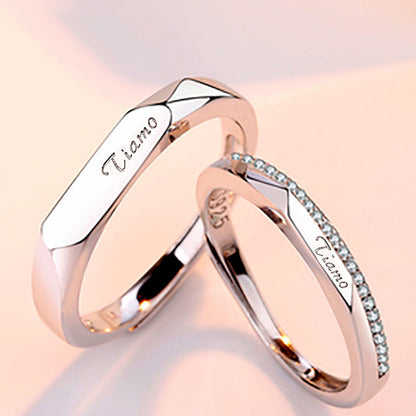 Women's & Men's Open Mouth And Korean Style Simple Glossy Rings