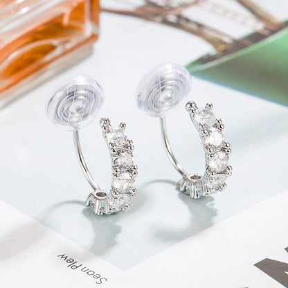 High-grade Refined Zircon Curved Female Daily Earrings