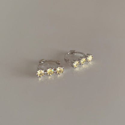 Women's Gang Drill Colorful Zircon For Niche Design Earrings