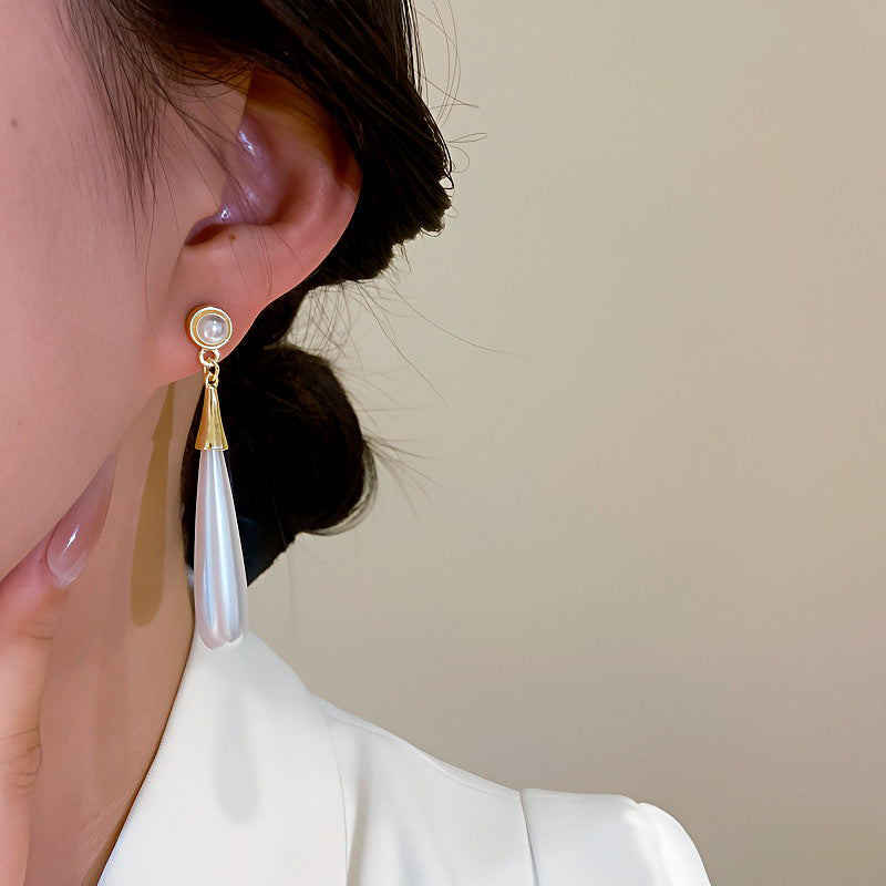 French Style Vintage Pearl Water Drop Earrings