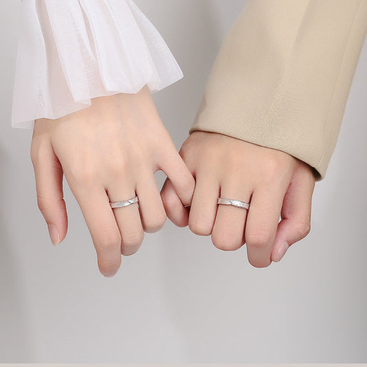 Sterling Sier Texture Simple Design Light Rings