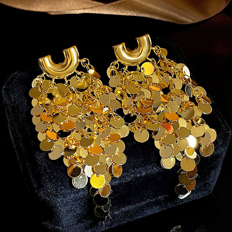 Women's Tassel Design High-grade Light Luxury Unique Earrings