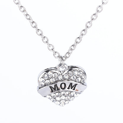 Simple Letter Family Member Full Diamond Necklaces