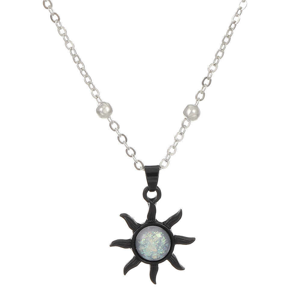 Korean Accessories Opal Sun Elegant Inlaid Necklaces