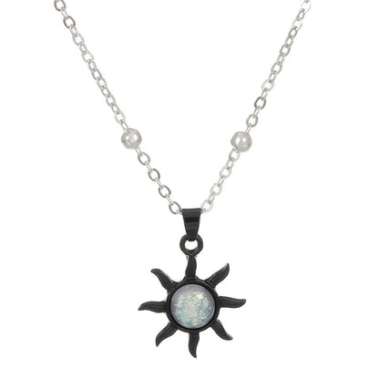 Korean Accessories Opal Sun Elegant Inlaid Necklaces