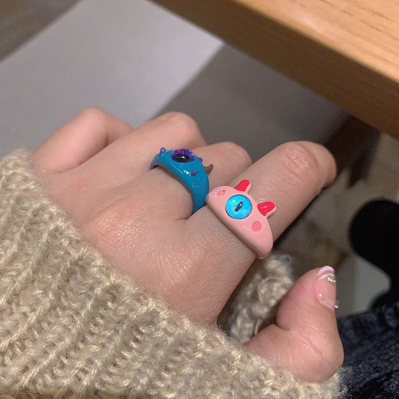 Cat Monster Childlike Cute Index Finger And Sweet Rings
