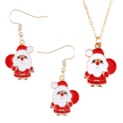 Fashion Christmas Holiday Simple Trend Santa Claus And Necklaces