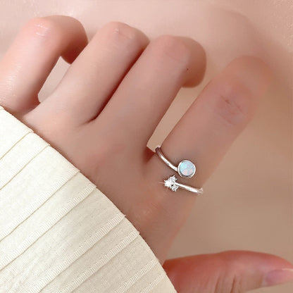 Imitation Opal Stone Female Synthetic Planet Rings