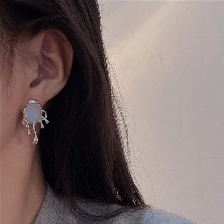 Women's Irregular Geometric Lava Sweet Cool Niche Design Unique Earrings