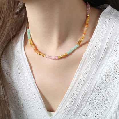 Design Color Ite Crystal Stone Abacus Necklaces