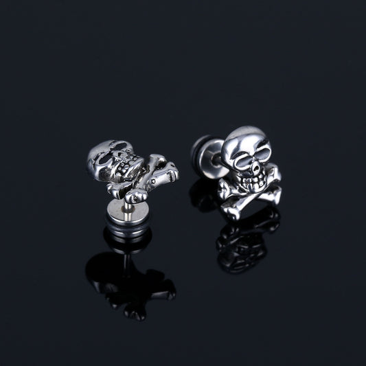 Men's Rock Skull Stainless Steel High-grade Dark Style Ear Earrings
