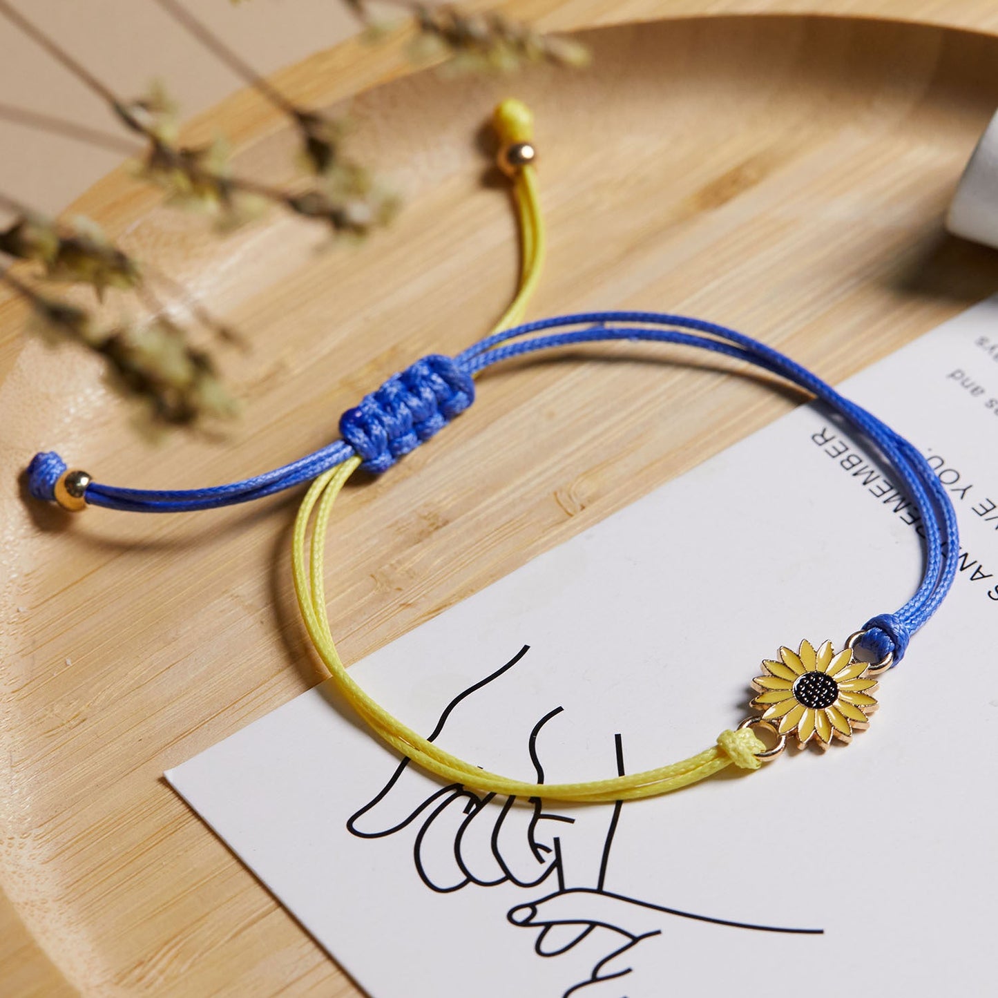 Women's & Men's Sunflower Color Matching And Adjustable Yellow Blue Bracelets