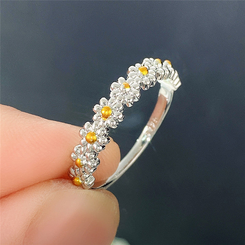 Sweet Little Daisy Flower Female Summer Rings
