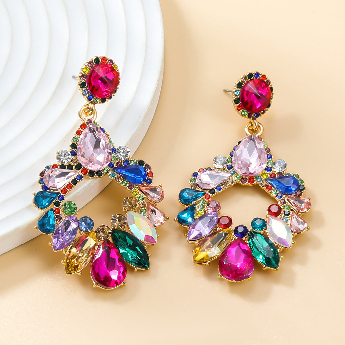 Women's Crystals Exaggerated Rhinestone Full Diamond Bohemian Earrings