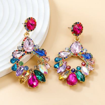 Women's Crystals Exaggerated Rhinestone Full Diamond Bohemian Earrings