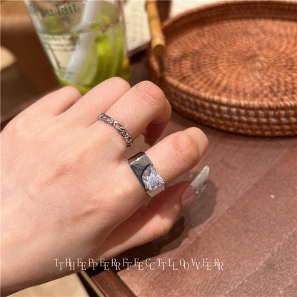 Luxury Temperament High-grade Zircon Niche Design Fashion Rings