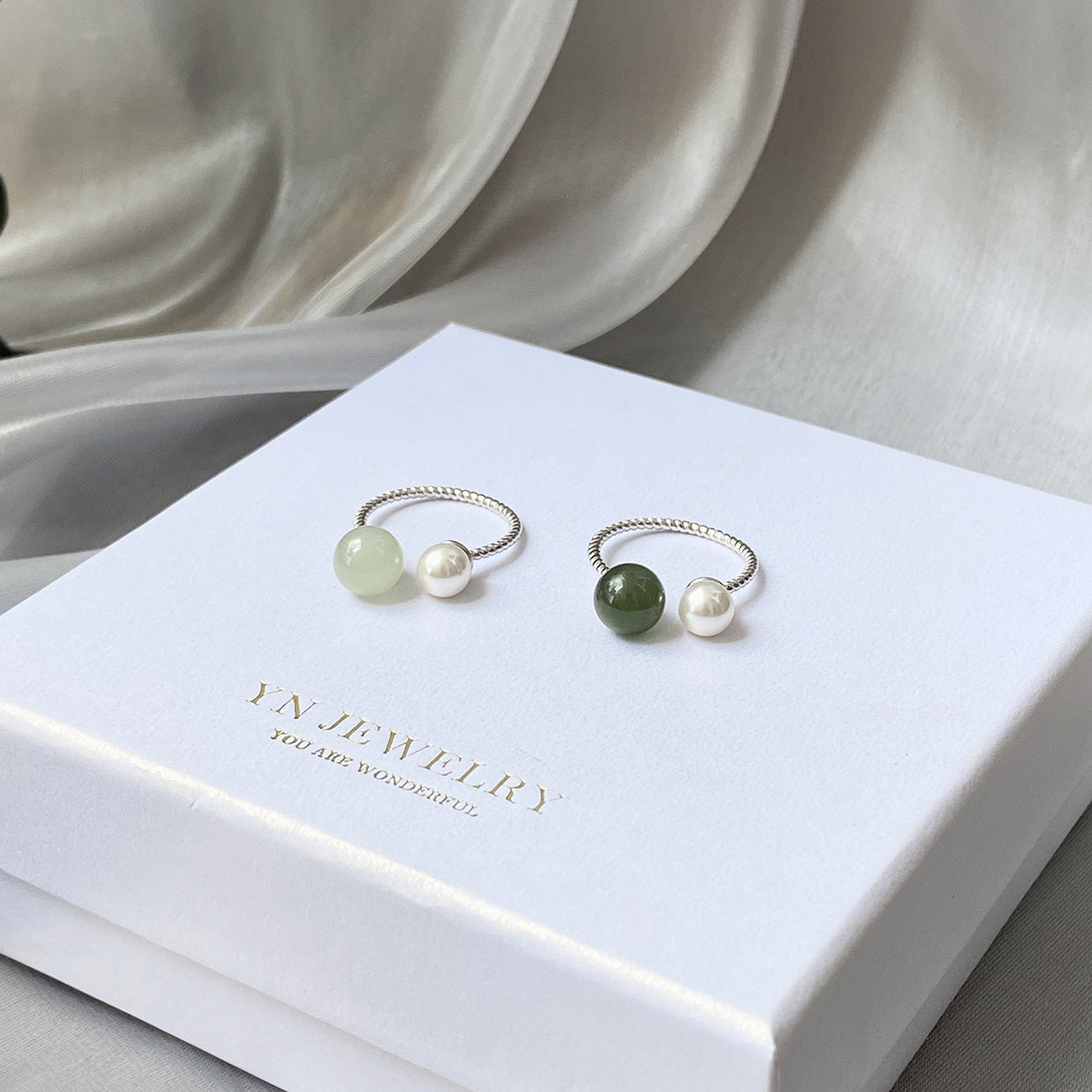 Pearl Sterling Sier Index Finger Female Rings