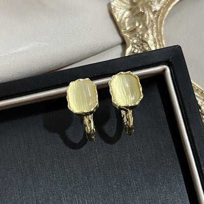 Needle French Opal Simple And Stylish Earrings