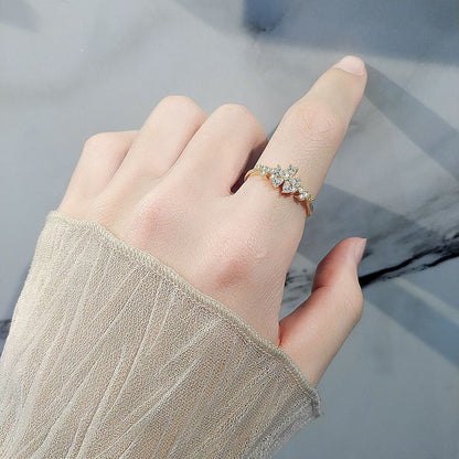 Jewelry Sweet Petal Female Simple Graceful Full Rings