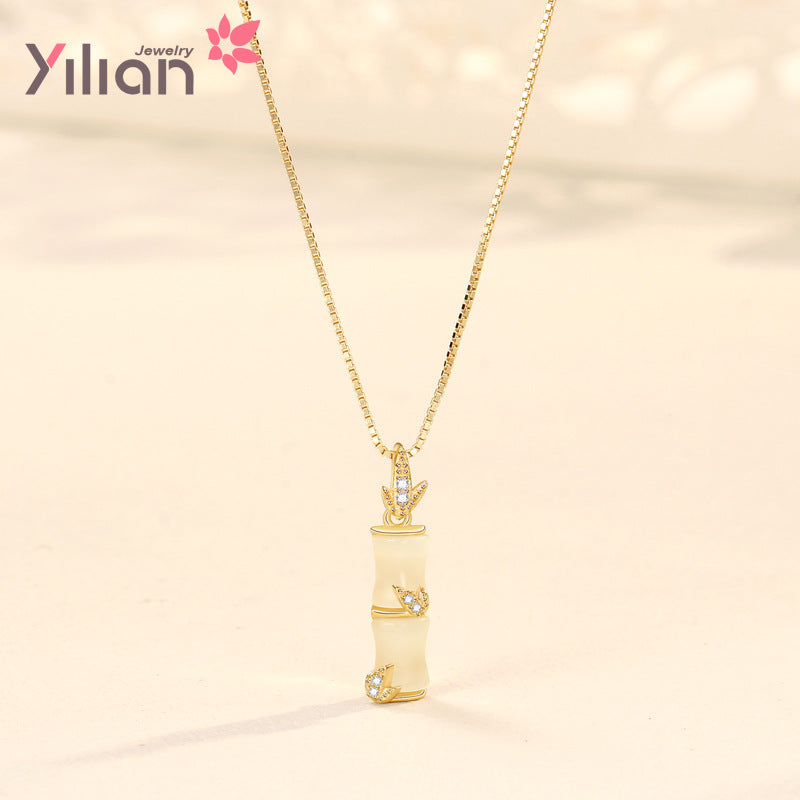 Women's Live Bamboo Sterling Sier For Affordable Luxury Style Pendant Necklaces