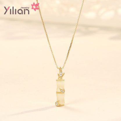 Women's Live Bamboo Sterling Sier For Affordable Luxury Style Pendant Necklaces