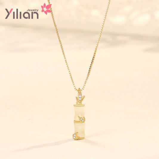 Women's Live Bamboo Sterling Sier For Affordable Luxury Style Pendant Necklaces