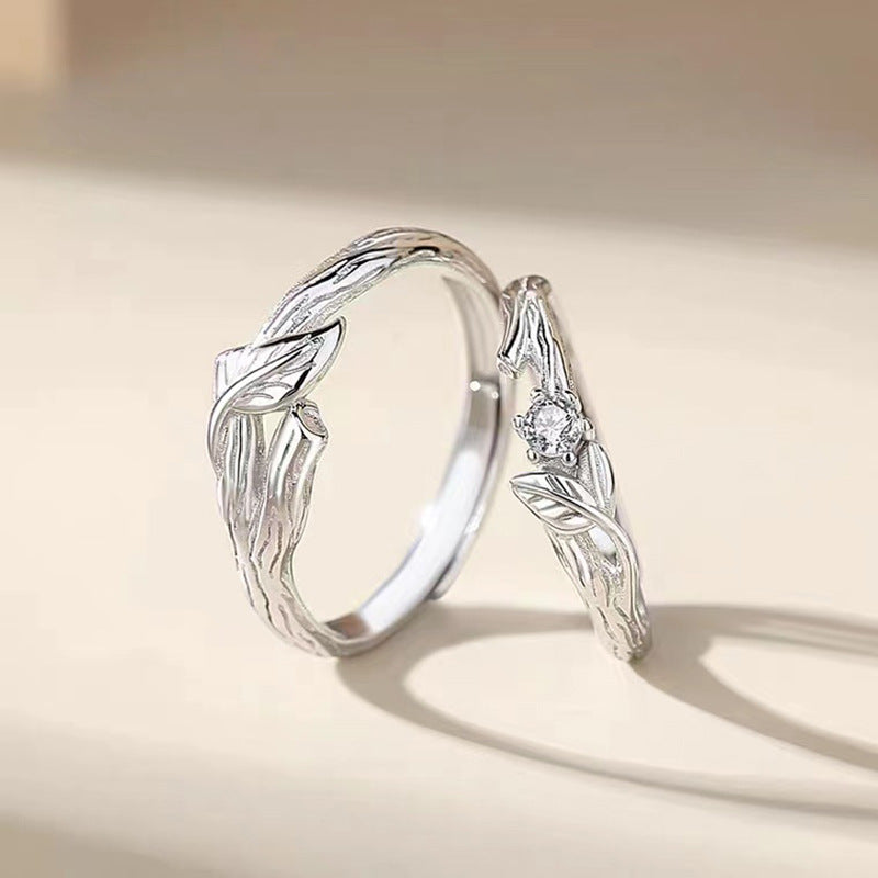 Women's & Men's And One Pair Trendy Fashion Leaves Valentine's Rings