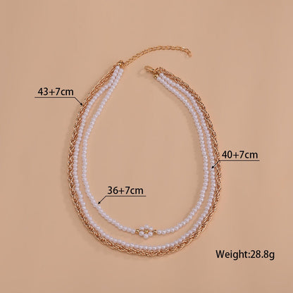 Women's Ornament Personality Pearl Flower Chain Elegant Necklaces