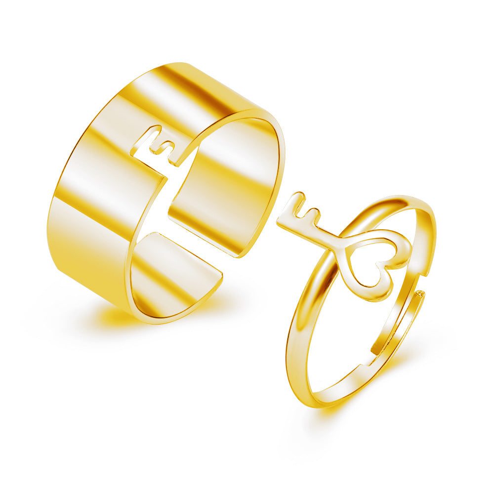 Women's & Men's Simple Couple And Combination Style Love Valentine's Rings