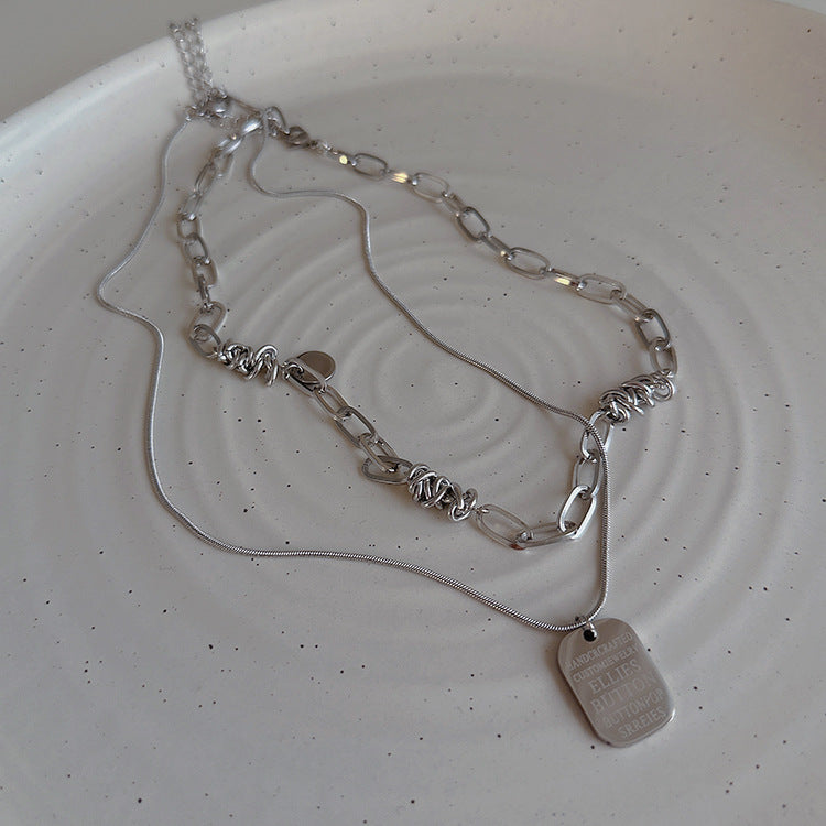 Women's Chain Letter Tag For Retro Personality And Minimalism Necklaces