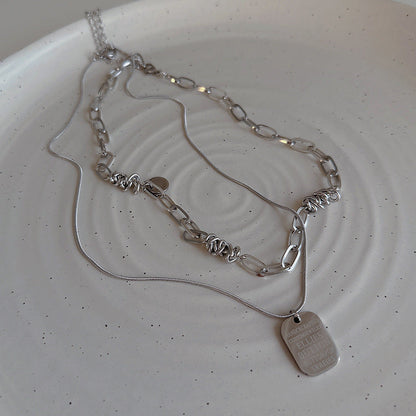 Women's Chain Letter Tag For Retro Personality And Minimalism Necklaces