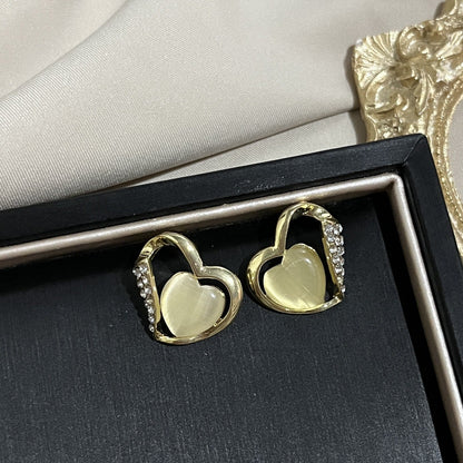 Needle French Opal Simple And Stylish Earrings