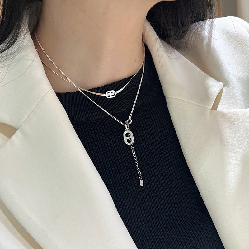 Female Minority Fashion Personality Thin Double Layer Necklaces