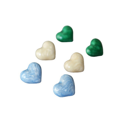 Trendy Vintage Love Heart Pearlescent Enamel Earrings