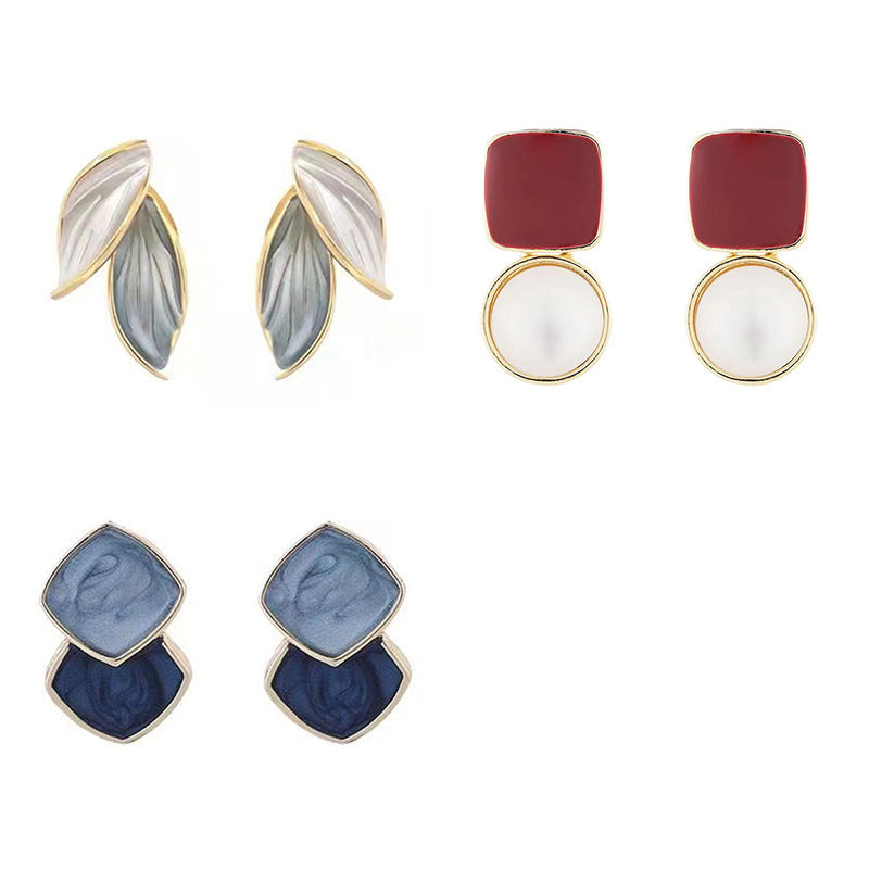 Women's Butterfly Summer Blue And White High-grade Earrings