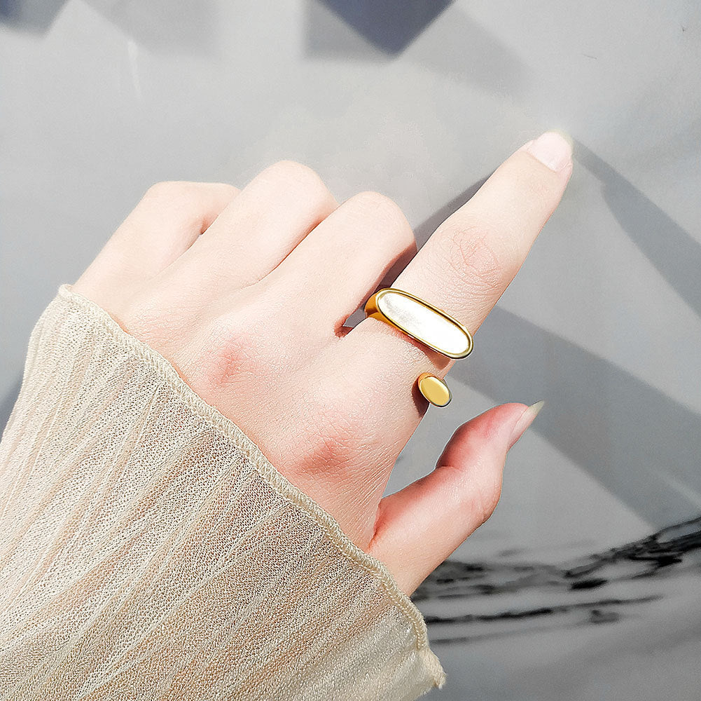 Flat Shell Open Gold Plated Ornament Rings