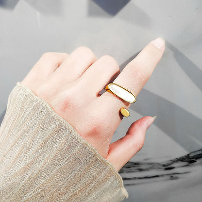 Flat Shell Open Gold Plated Ornament Rings