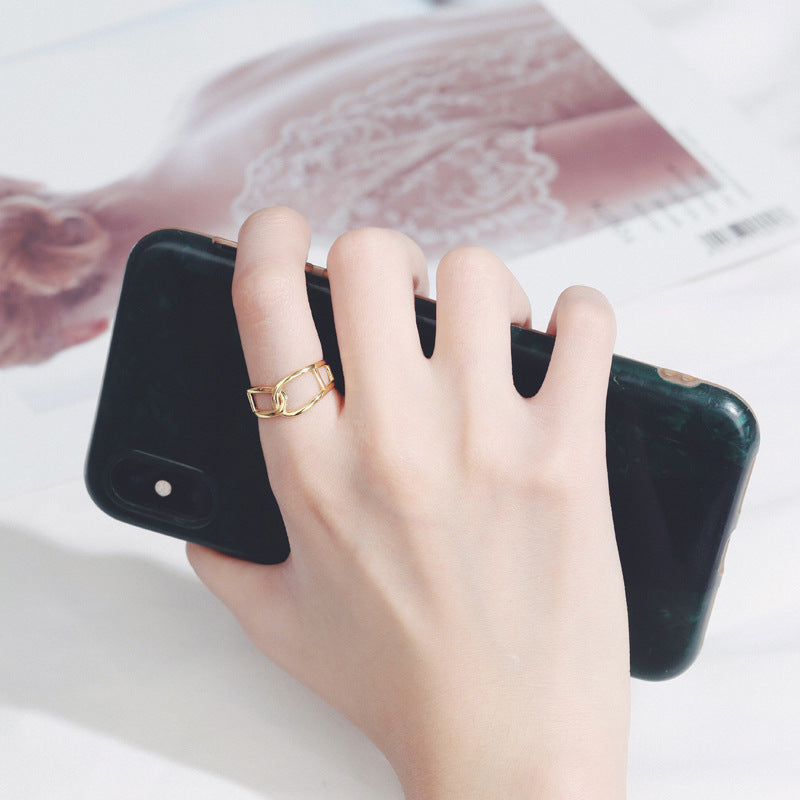 Sier Simple Cross Dual Layer Open-end Rings