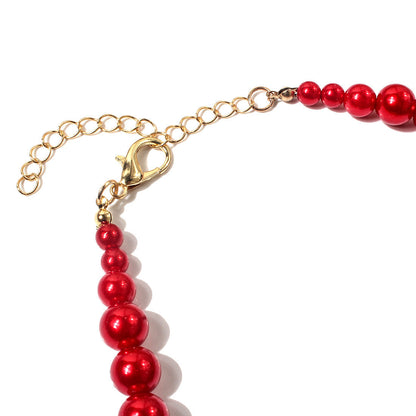 Exaggerated Simple Imitation Pearl Short Clavicle Necklaces