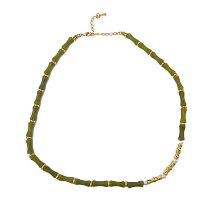 Chinese Style Design Fresh Olive Green Jade Festival Beaded Necklaces