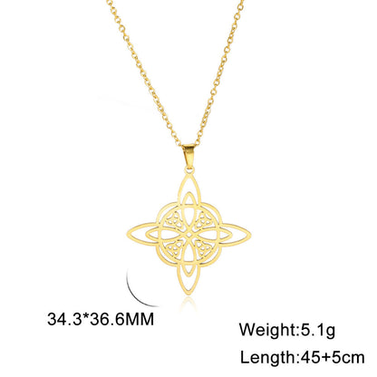 Korean Style Personalized Witch Celtic Triangle Pendant Necklaces