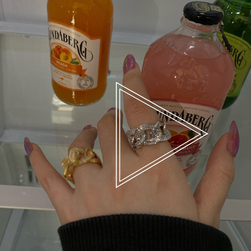 Women's French Entry Lux Niche Design Open Rings