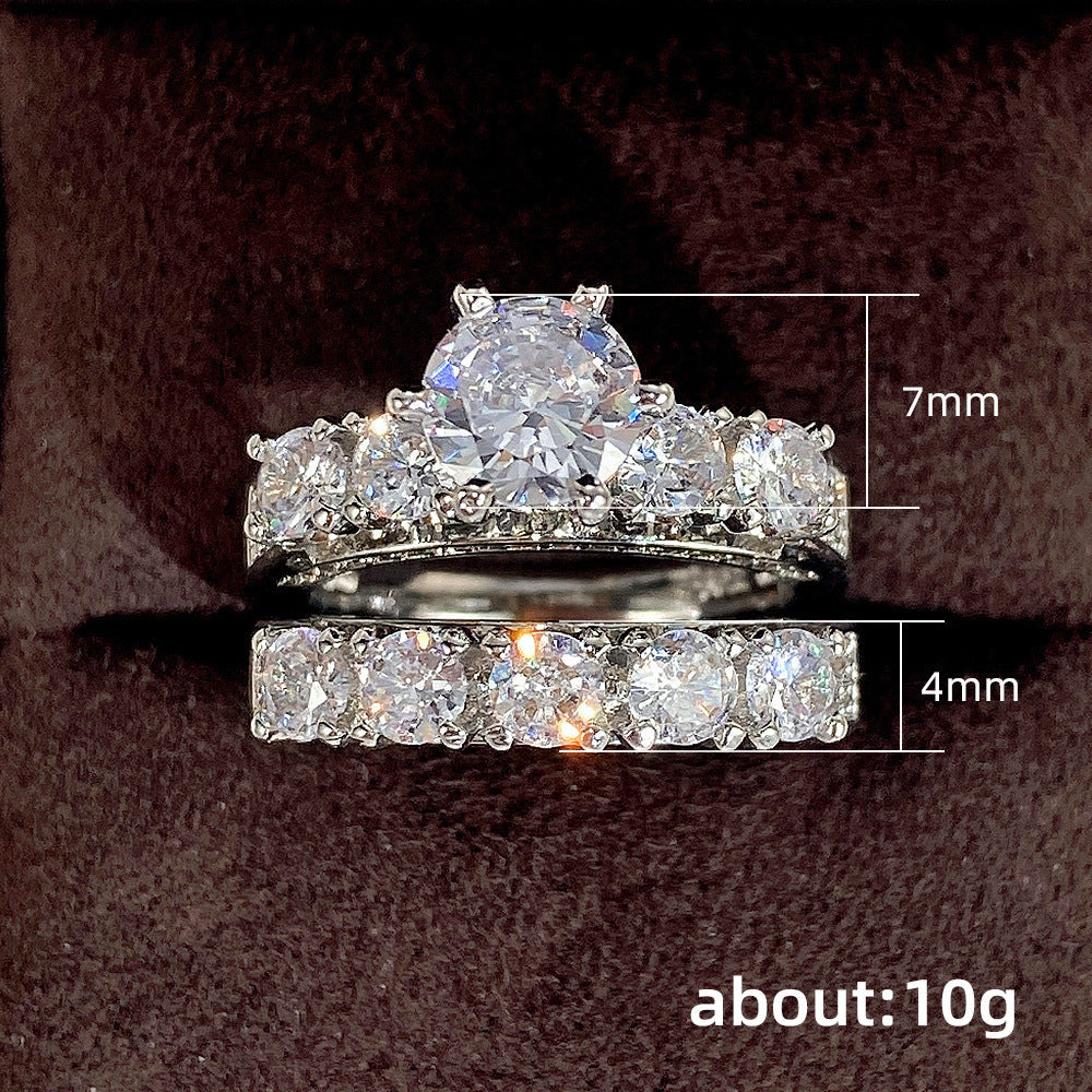 Women's Shi Accessories Popular Engagement Set Pairs Rings