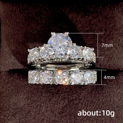 Women's Shi Accessories Popular Engagement Set Pairs Rings