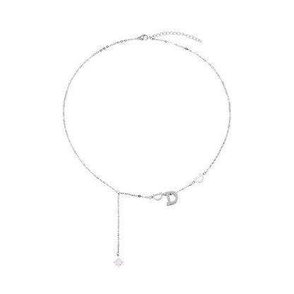 Women's Tassel Letter Zircon For Light Luxury Minority Design Sense Necklaces