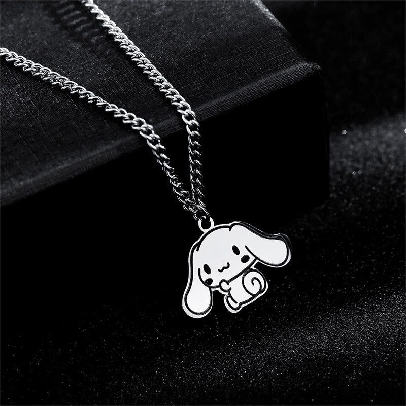 Cartoon Pendant Cute Heart Couple Big Ears Puppy Necklaces